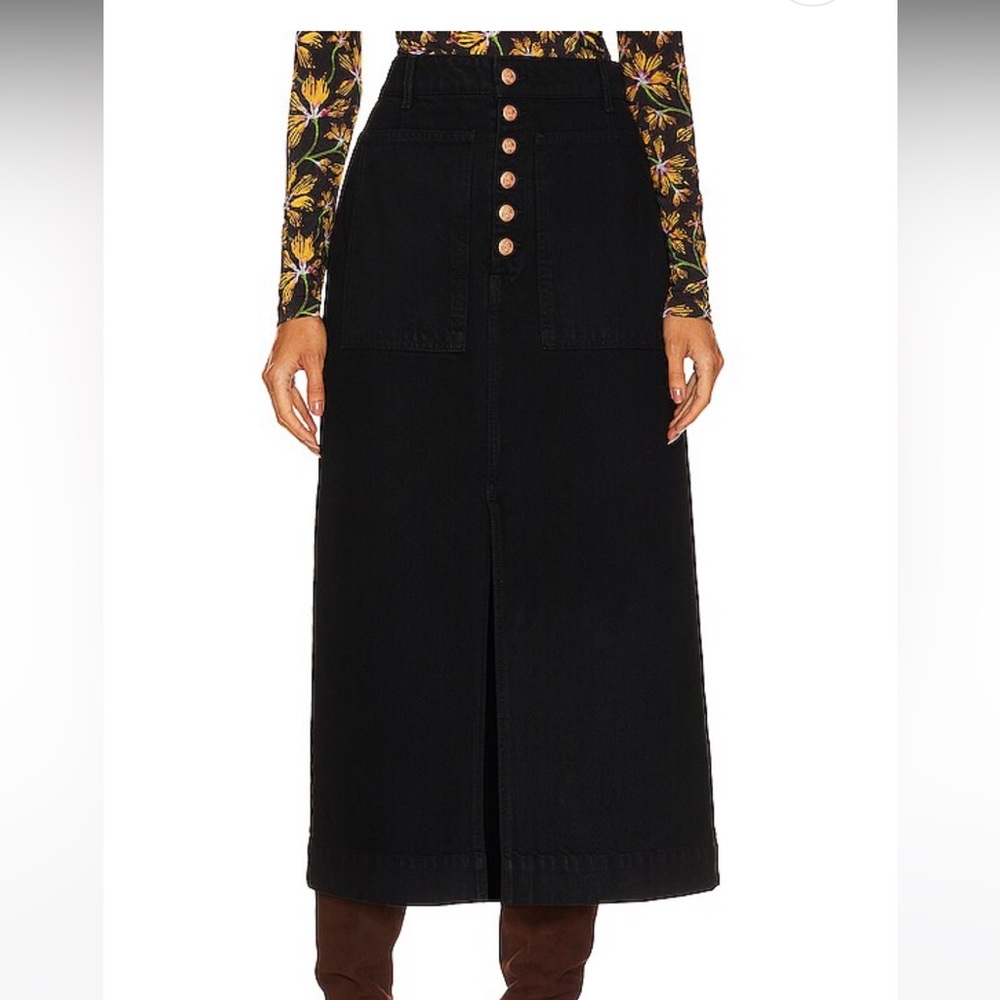 Ulla Johnson Bea Denim Midi Skirt